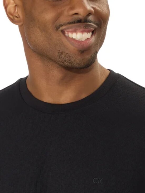 NWT Calvin Klein Men's Short-Sleeved Waffle Tee - Black - Size XXL - Picture 3 of 3